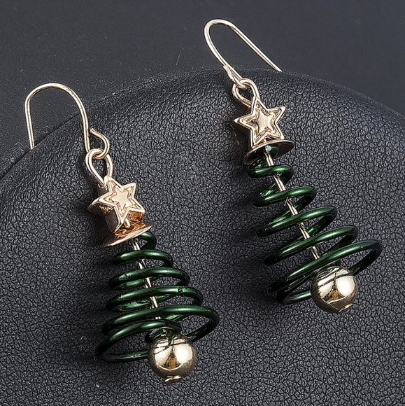 Festive Christmas Tree Earrings - Picture 3 of 3
